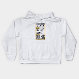 Bangkok flight ticket boarding pass abstract Kids Hoodie